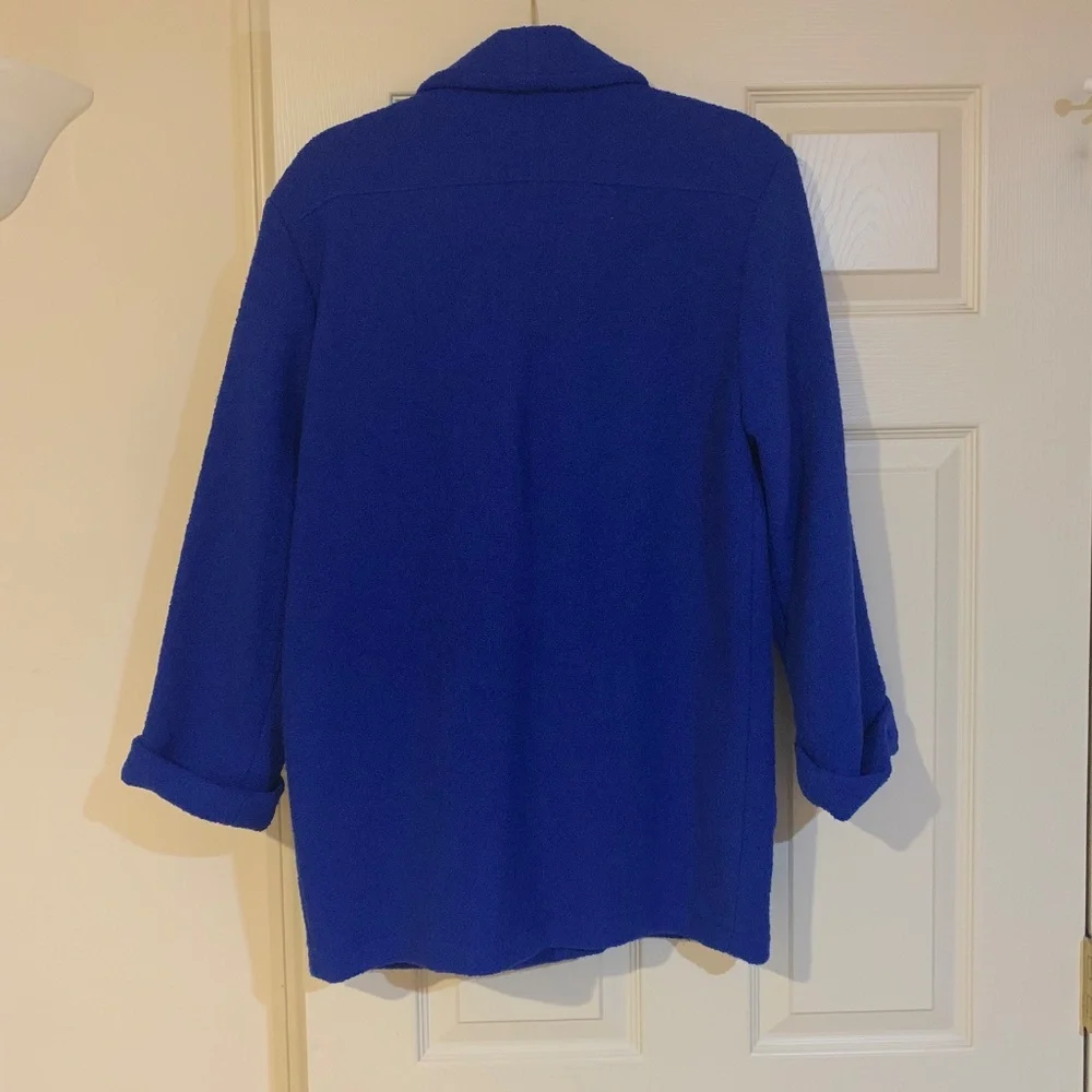 Ivy Koral Royal Blue Lined Wool Car Coat sz S